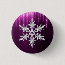 Kerst Winter Glas Kerstmis Sneeuwvlok  Ronde Button 3,2 Cm
