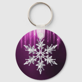 Kerst Winter Glas Kerstmis Sneeuwvlok Sleutelhanger