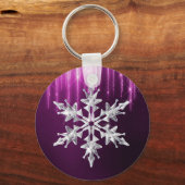 Kerst Winter Glas Kerstmis Sneeuwvlok Sleutelhanger (Voorkant)