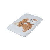 Kerst Winter Goldendoodle Hond Sneeuwman Badmat (Gekanteld)
