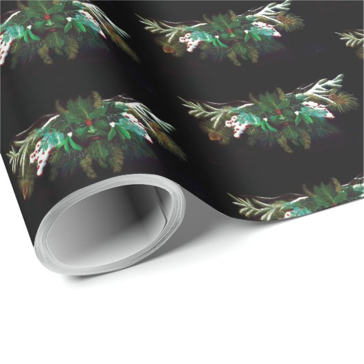 Kerst Winter Groen Man Cadeaupapier (Rol Hoek)