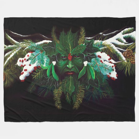 Kerst Winter Groen Man Fleece Deken (Voorkant (Horizontaal))