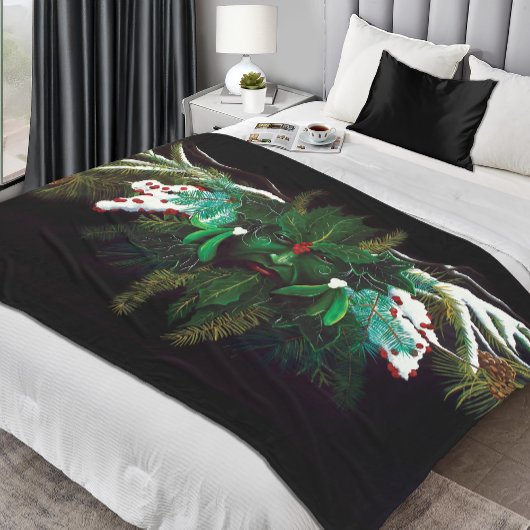 Kerst Winter Groen Man Fleece Deken