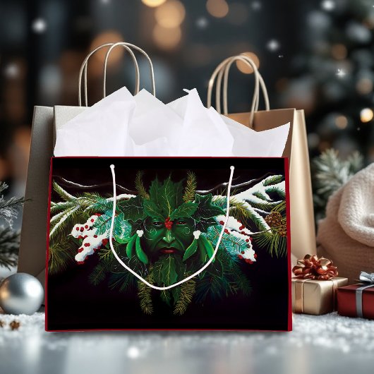 Kerst Winter Groen Man Groot Cadeauzakje