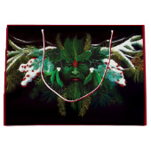 Kerst Winter Groen Man Groot Cadeauzakje (Voorkant)