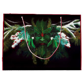 Kerst Winter Groen Man Groot Cadeauzakje (Achterkant)