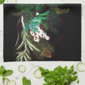 Kerst Winter Groen Man Theedoek (Gevouwen)