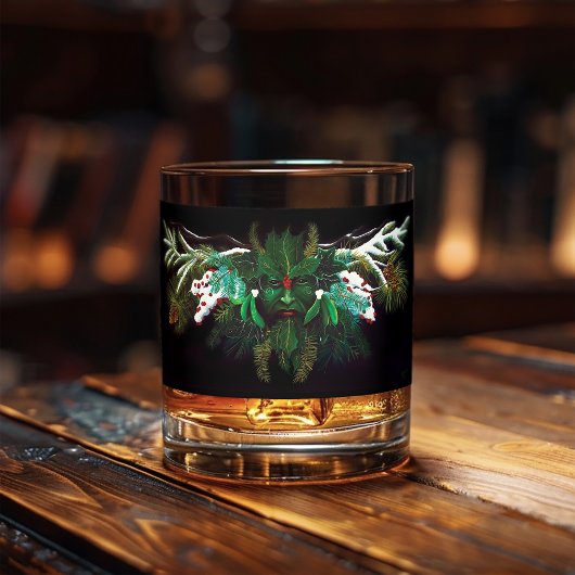 Kerst Winter Groen Man Whisky Glas