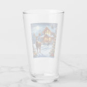 Kerst/Winter Herten Lodge Glas (Achterkant)
