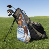 Kerst/Winter Herten Lodge Golfhanddoek (Groen)