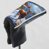 Kerst/Winter Herten Lodge Golfheadcover (3/4 voorkant)