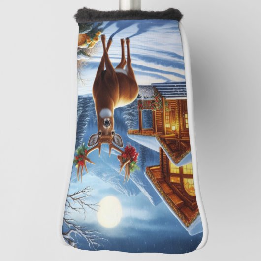 Kerst/Winter Herten Lodge Golfheadcover (Draai 90)