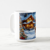 Kerst/Winter Herten Lodge Koffiemok (Voorkant links)