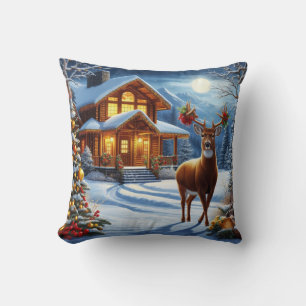 Kerst/Winter Herten Lodge Kussen