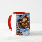 Kerst/Winter Herten Lodge Mok (Voorkant links)