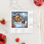 Kerst/Winter Herten Lodge Servet (Insitu)