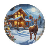 Kerst/Winter Herten Lodge Snijplank (Voorkant)