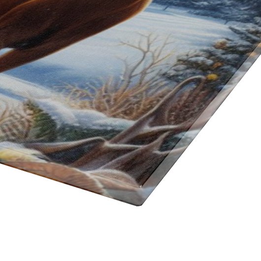 Kerst/Winter Herten Lodge Snijplank (Hoek)