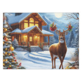 Kerst/Winter Herten Lodge Tafelkleed (Voorkant (Horizontaal))
