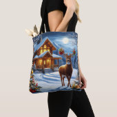 Kerst/Winter Herten Lodge Tote Bag (Dichtbij)