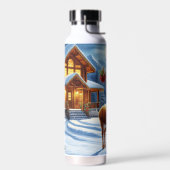 Kerst/Winter Herten Lodge Waterfles (Links)