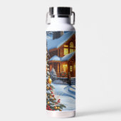 Kerst/Winter Herten Lodge Waterfles (Voorkant)