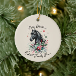 Kerst Winter Horse Equestrian Keramisch Ornament