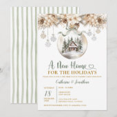 Kerst Winter Housewarming Feest Nieuwe Thuis Uitno Kaart (Voorkant / Achterkant)