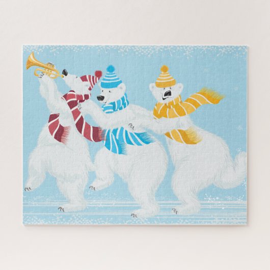 Kerst Winter Ijsbeer Parade Puzzel (Horizontaal)