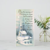 Kerst-winter in Vintage Feestdagenkaart (Staand voorkant)