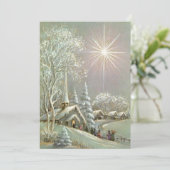 Kerst-winter in Vintage Feestdagenkaart (Staand voorkant)