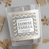 Kerst Winter Kaarslabel Zwart & Goud Minimalistisc Vierkante Sticker