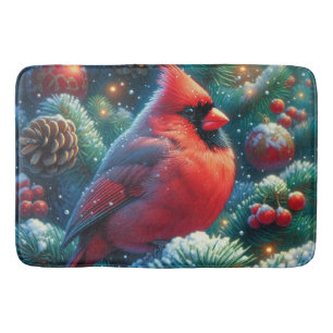 Kerst/winter kardinaal badmat