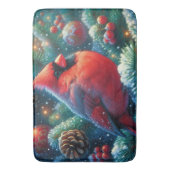 Kerst/winter kardinaal badmat (Voorkant Verticaal)