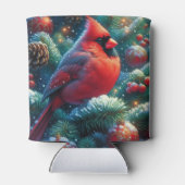 Kerst/winter kardinaal blikjeskoeler (Achterkant)
