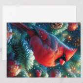 Kerst/winter kardinaal feestdagenkaart (Voorkant / Achterkant)