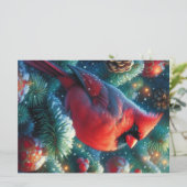 Kerst/winter kardinaal feestdagenkaart (Staand voorkant)