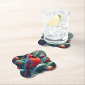 Kerst/winter kardinaal kartonnen onderzetters (Insitu)