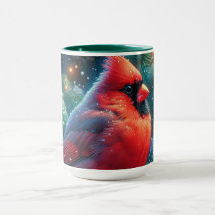Kerst/winter kardinaal mok