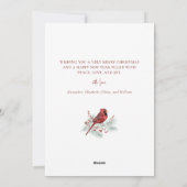 Kerst Winter Kardinaal op Snowy Pine Feestdagenkaart (Achterkant)