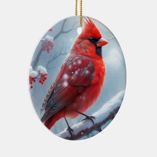  Kerst Winter Kardinaal Ornamenten, Keramisch Ornament (Rechts)