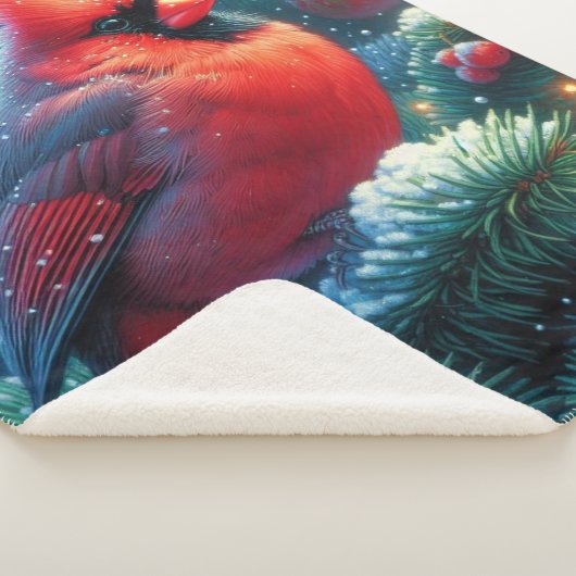 Kerst/winter kardinaal sherpa deken (3/4)