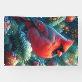 Kerst/winter kardinaal spandoek (Horizontaal)