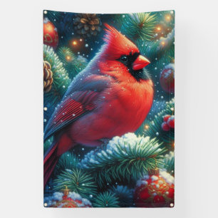 Kerst/winter kardinaal spandoek