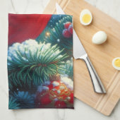 Kerst/winter kardinaal theedoek (Quarter Fold)