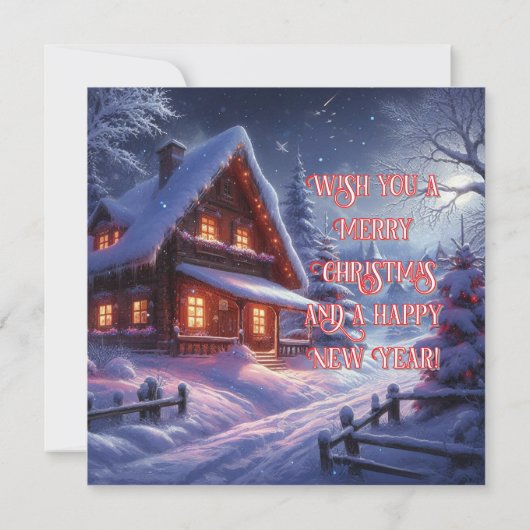 Kerst Winter Landschap Kerstfeest Kaart (Achterkant)