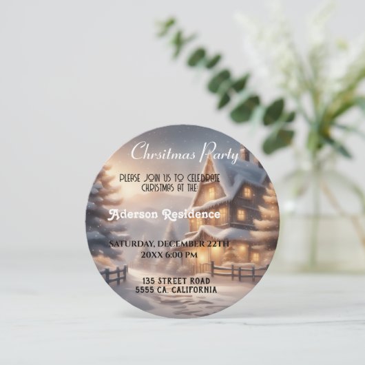 Kerst Winter Landschap Kerstfeest Kaart (Staand voorkant)