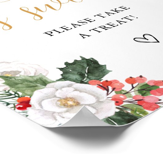 Kerst Winter Liefde is Sweet Treat Favoriet Sign Poster (Hoek)