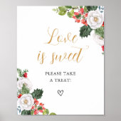 Kerst Winter Liefde is Sweet Treat Favoriet Sign Poster (Voorkant)