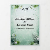 Kerst Winter Lime Groen Minimalistisch Persoonlijk Drieluik Uitnodiging (Cover)